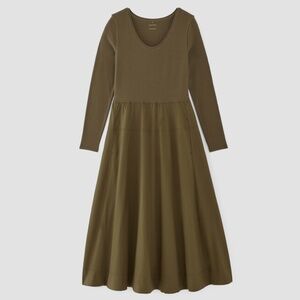 The Everlane Long-Sleeve Riviera Dress, Olive Green